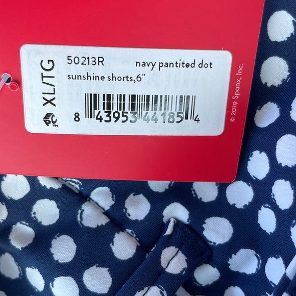 NWT! SPANX 6” Sunshine Shorts painted dot, sizes L (green)&XL (navy) 50213 $78 - Picture 11 of 11